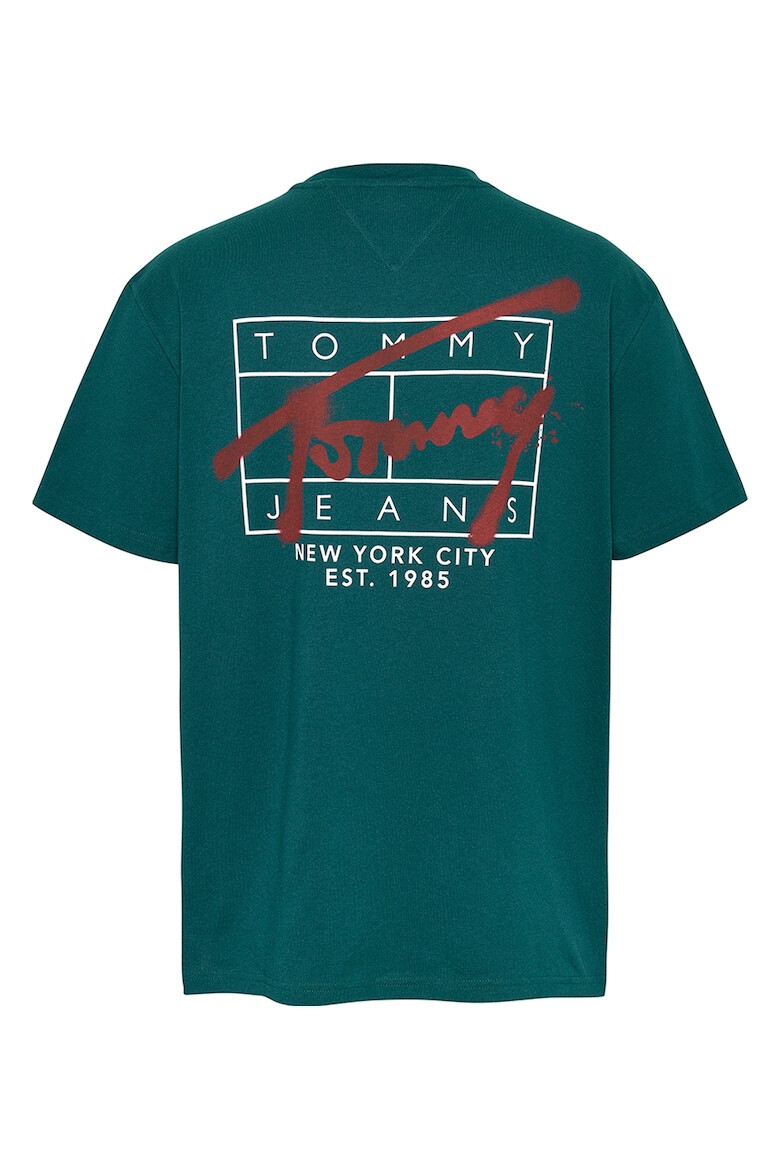 Tommy Jeans Tricou de bumbac cu decolteu la baza gatului si imprimeu logo pe partea din spate - Pled.ro