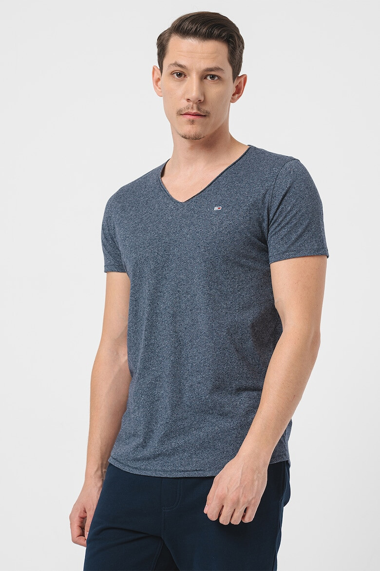 Tommy Jeans Tricou slim fit cu decolteu in V Jaspe - Pled.ro