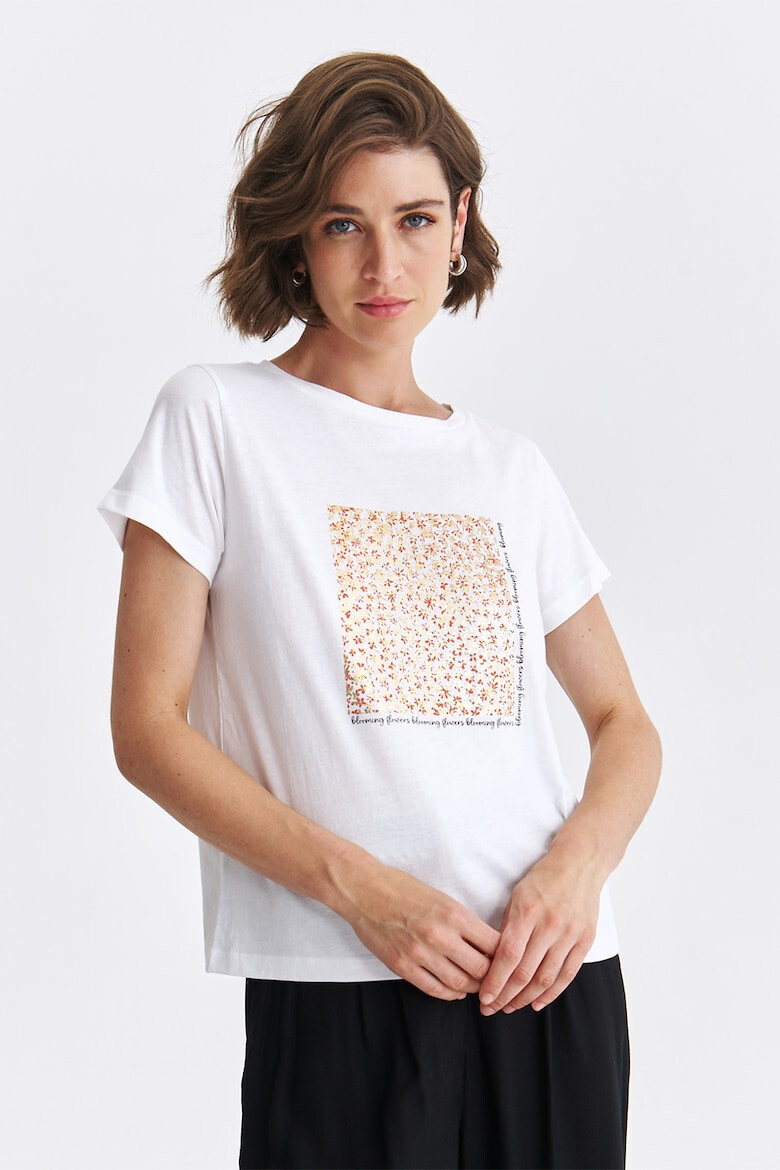 Top Secret Tricou cu imprimeu floral si text - Pled.ro