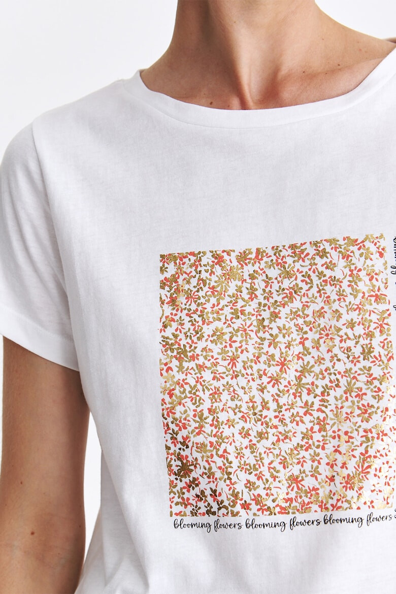 Top Secret Tricou cu imprimeu floral si text - Pled.ro