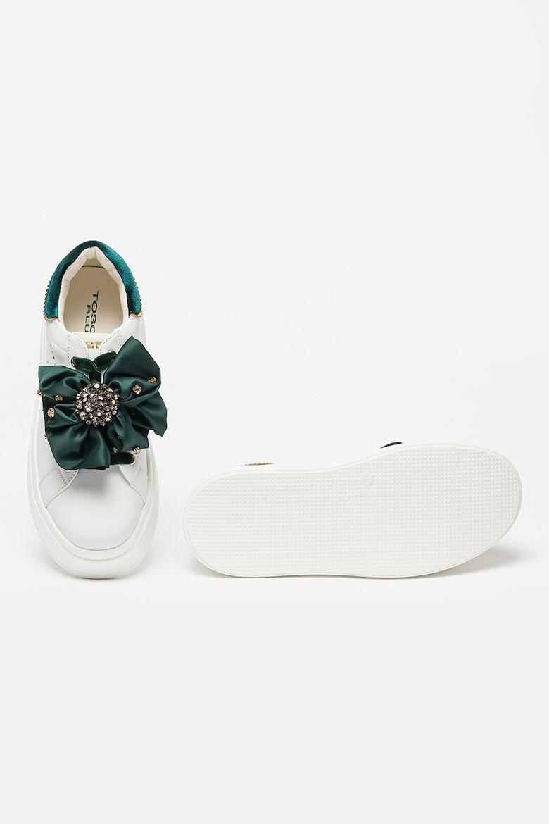 Tosca Blu Pantofi sport de piele cu insertii de material textil si aplicatie funda Lilly - Pled.ro