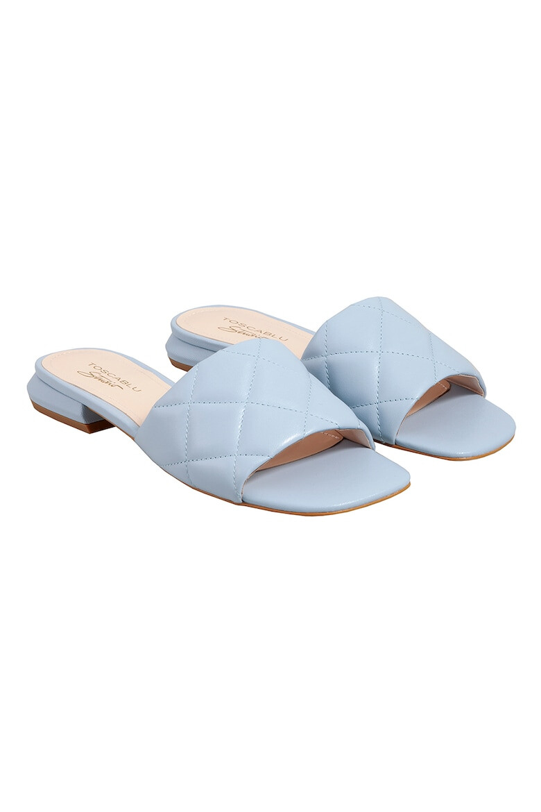 Tosca Blu Papuci de piele cu garnitura matlasata - Pled.ro