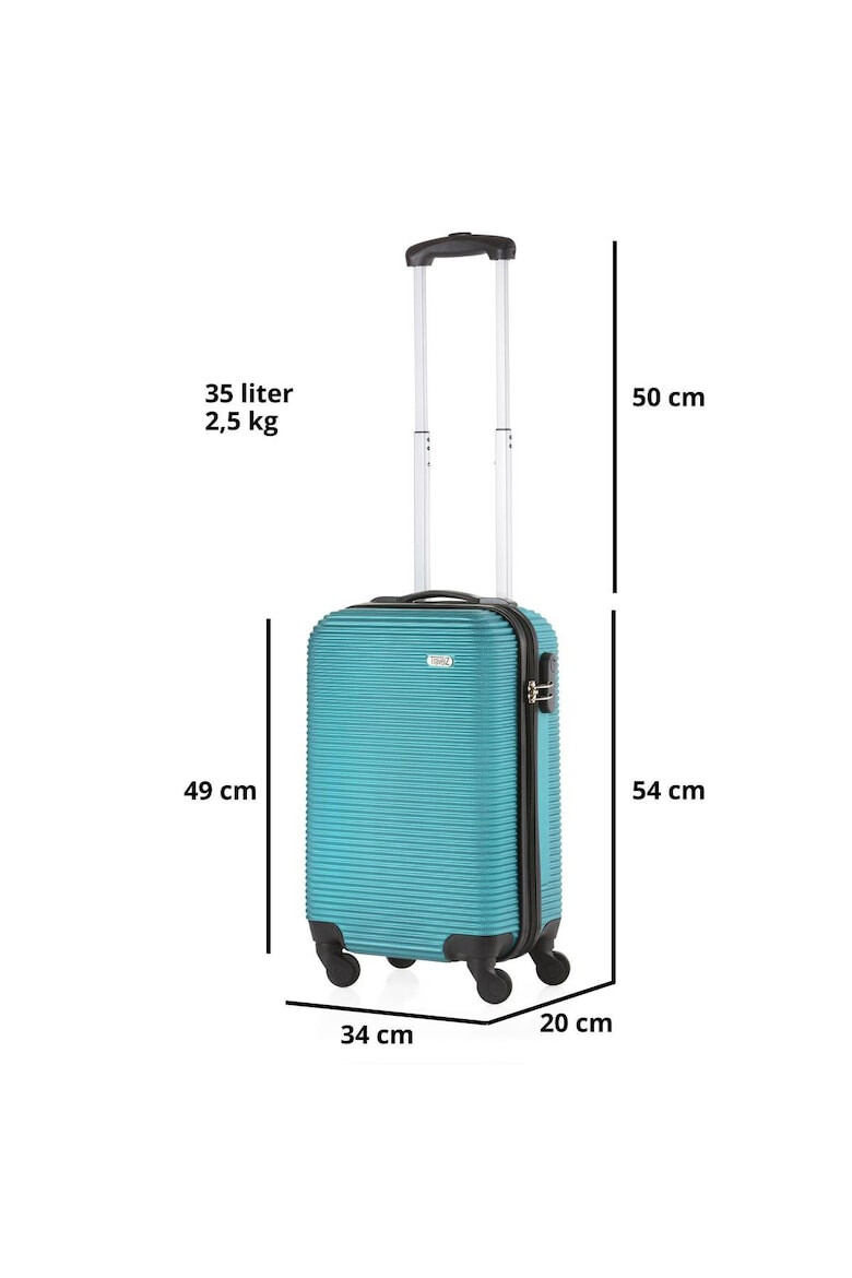 TravelZ Troler Cabina Horizon ABS 4 Roti 54 cm Albastru Aqua - Pled.ro