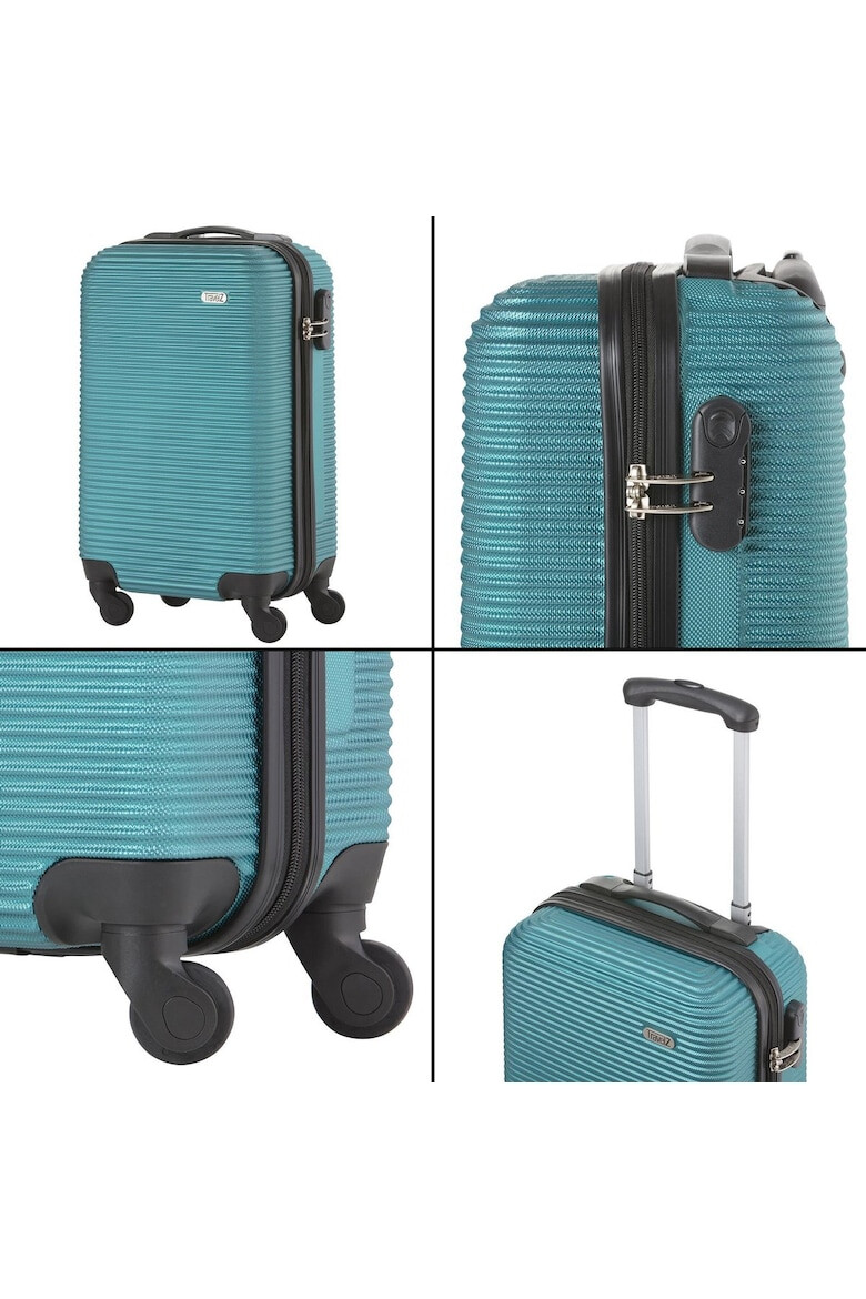 TravelZ Troler Cabina Horizon ABS 4 Roti 54 cm Albastru Aqua - Pled.ro