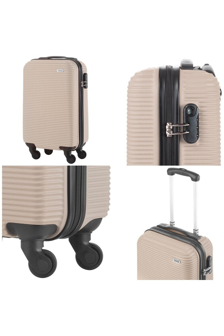 TravelZ Troler Cabina Horizon ABS 4 Roti 54 cm Auriu - Pled.ro