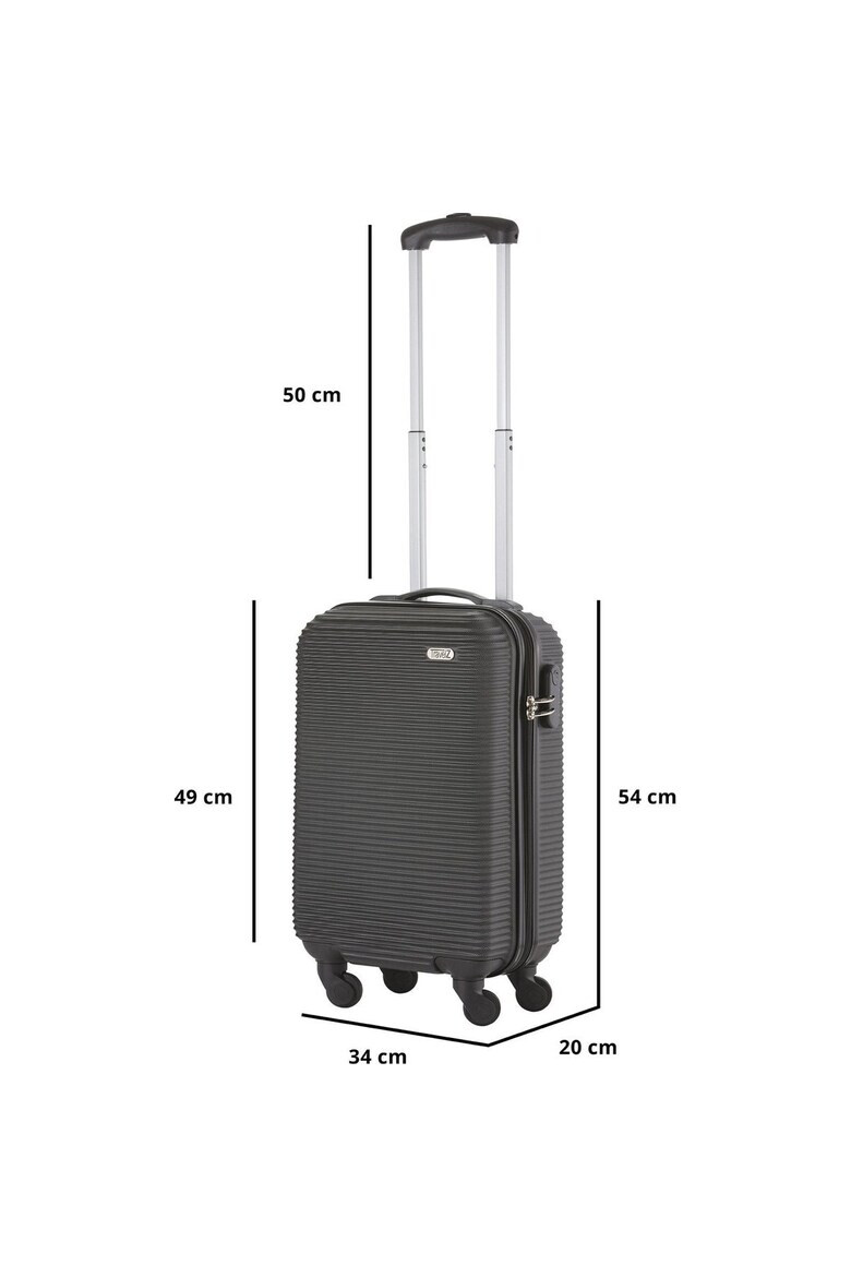 TravelZ Troler Cabina Horizon ABS 4 Roti 54 cm Negru - Pled.ro