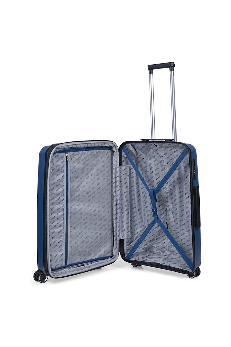 TravelZ Troler de cabina Swinger polipropilena cifru TSA 4 roti duble 55 cm albastru - Pled.ro