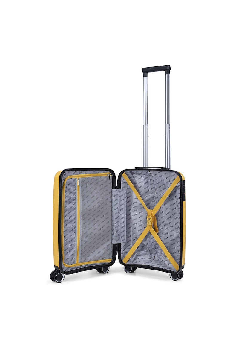 TravelZ Troler de cabina Swinger polipropilena cifru TSA 4 roti duble 55 cm galben - Pled.ro