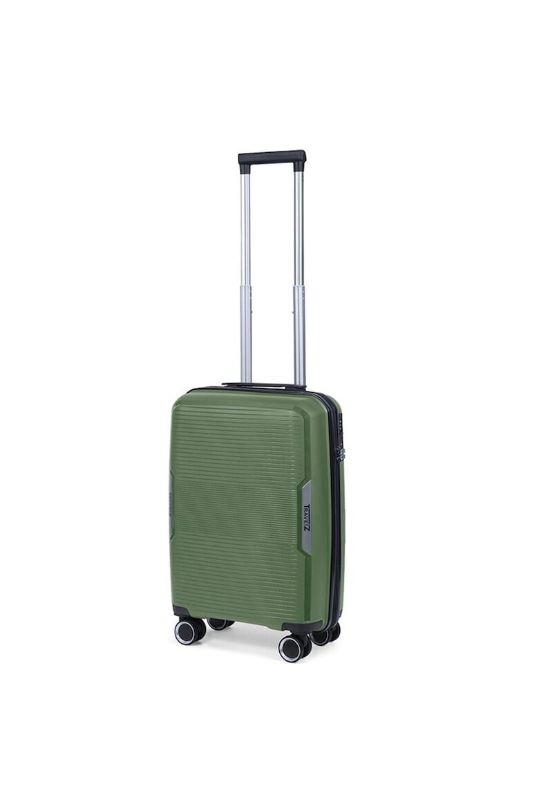 TravelZ Troler de cabina Swinger polipropilena cifru TSA 4 roti duble 55 cm verde - Pled.ro