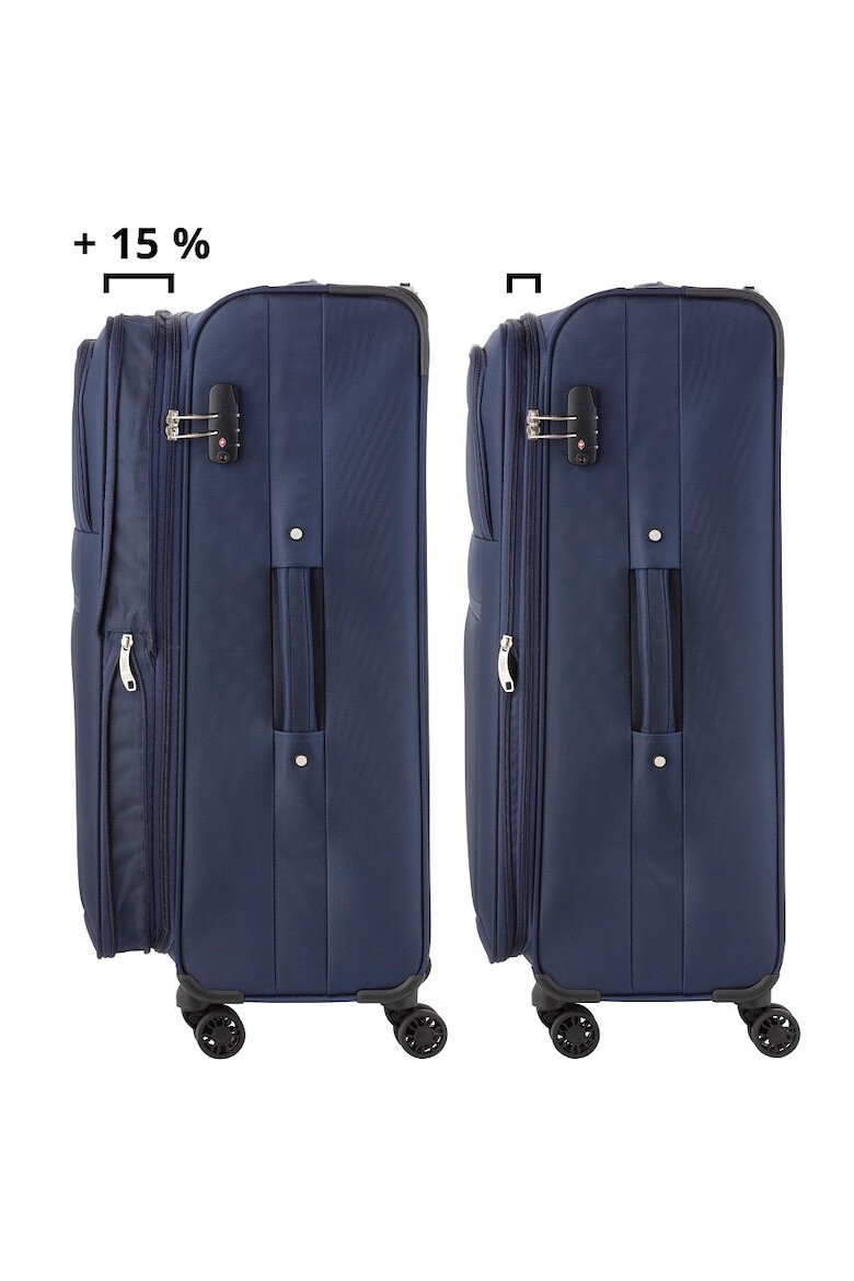 TravelZ Troler Mare Extensibil Softspinner Nylon 4 Roti Duble 601786 - 77 cm Bleumarin - Pled.ro