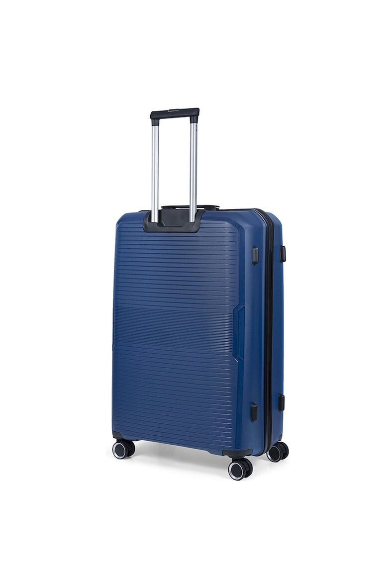 TravelZ Troler mare Swinger polipropilena cifru TSA 4 roti duble 78 cm albastru - Pled.ro