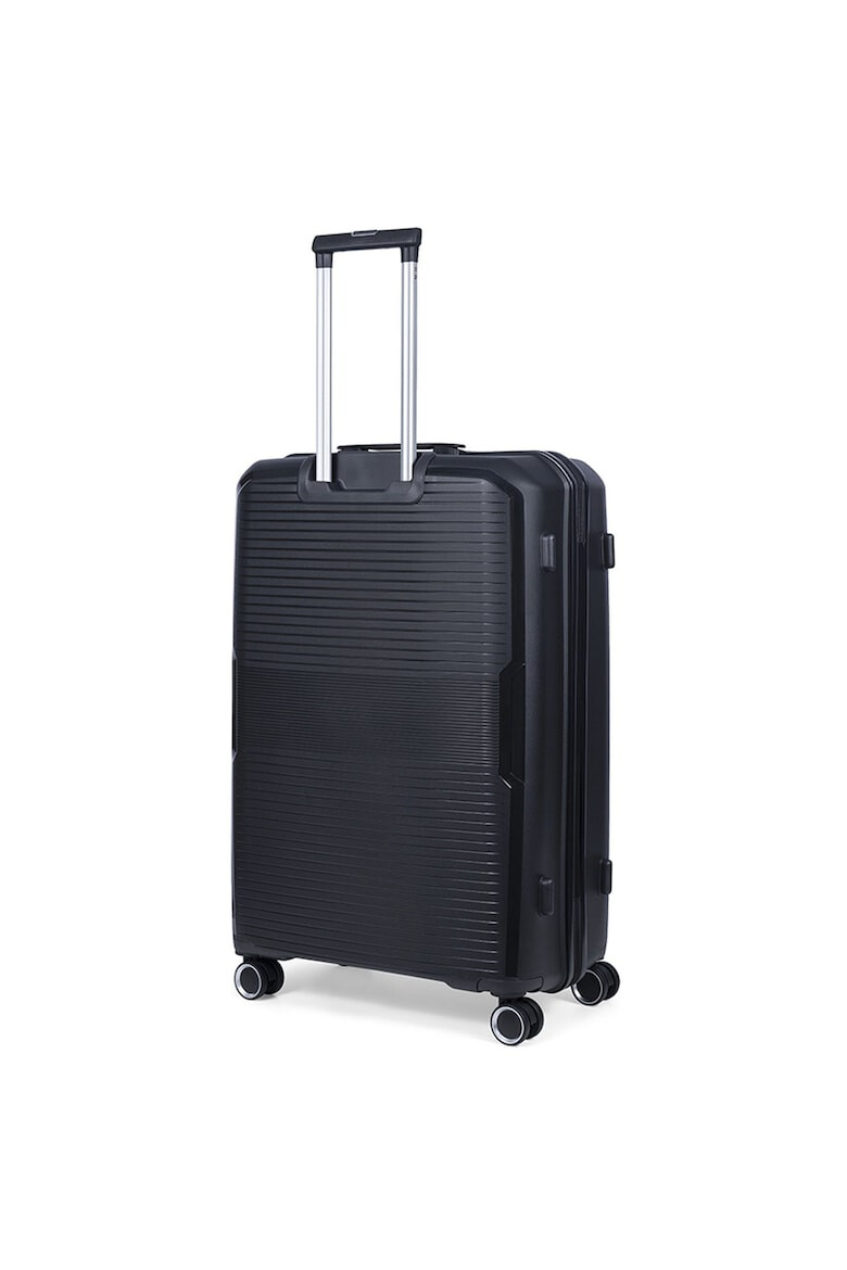 TravelZ Troler mare Swinger polipropilena cifru TSA 4 roti duble 78 cm negru - Pled.ro