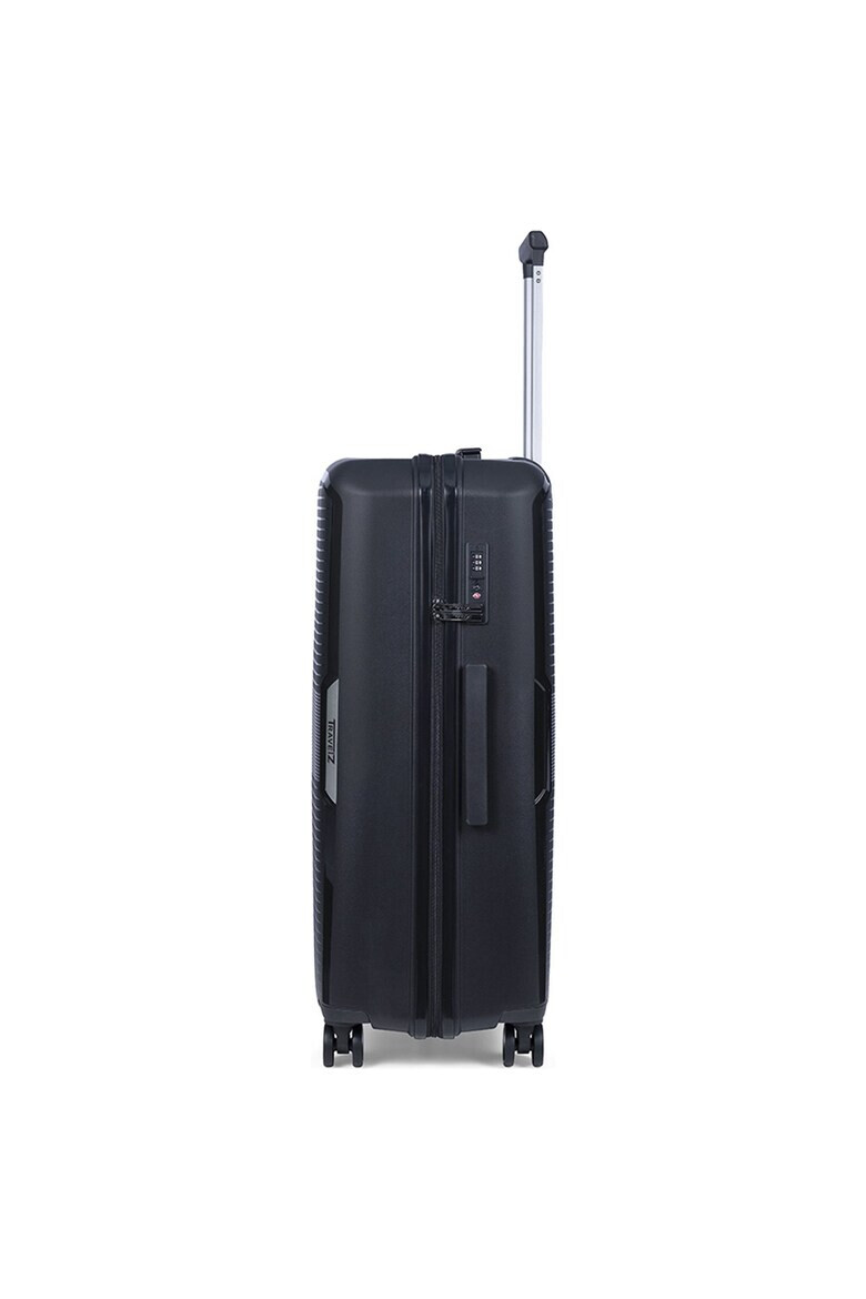 TravelZ Troler mare Swinger polipropilena cifru TSA 4 roti duble 78 cm negru - Pled.ro