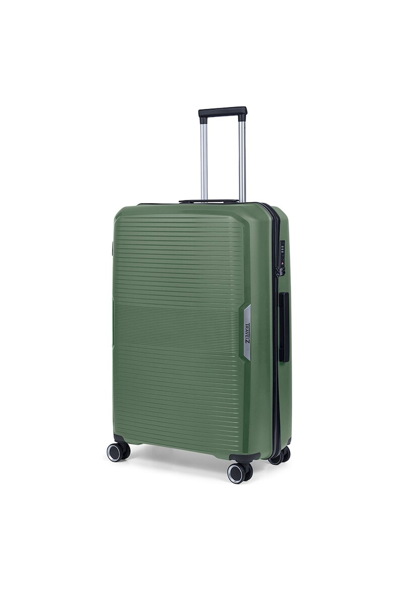 TravelZ Troler mare Swinger polipropilena cifru TSA 4 roti duble 78 cm verde - Pled.ro