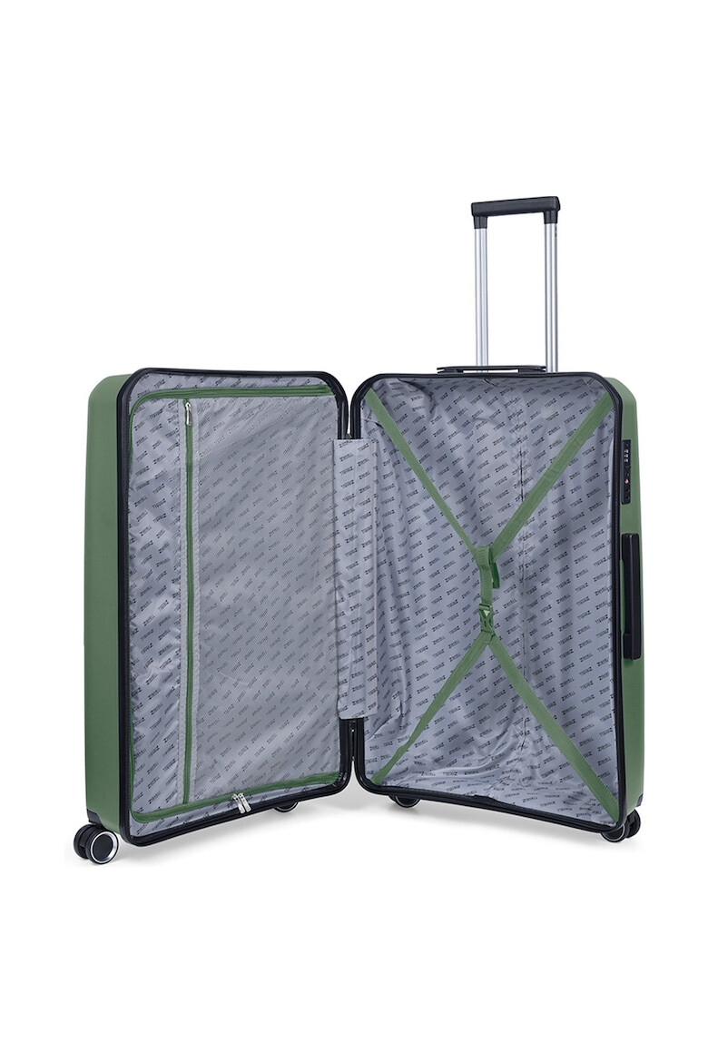 TravelZ Troler mare Swinger polipropilena cifru TSA 4 roti duble 78 cm verde - Pled.ro