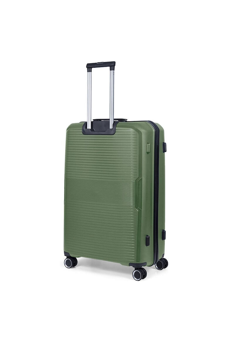 TravelZ Troler mare Swinger polipropilena cifru TSA 4 roti duble 78 cm verde - Pled.ro