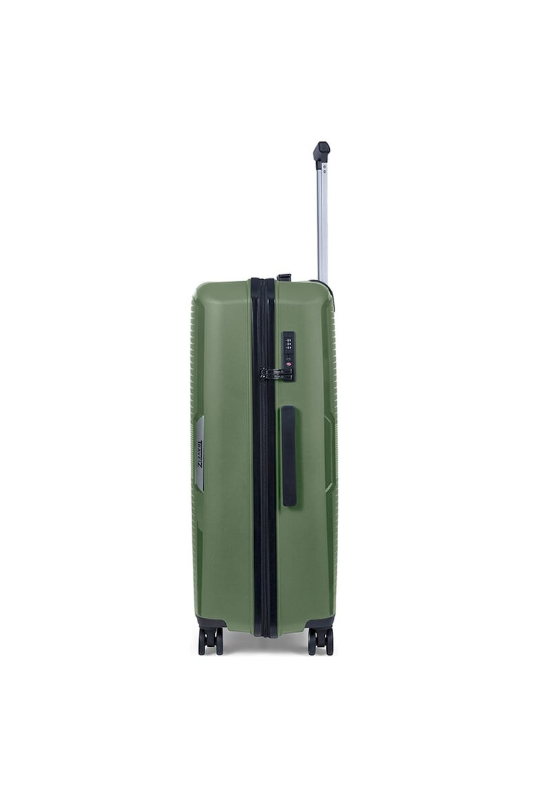 TravelZ Troler mare Swinger polipropilena cifru TSA 4 roti duble 78 cm verde - Pled.ro