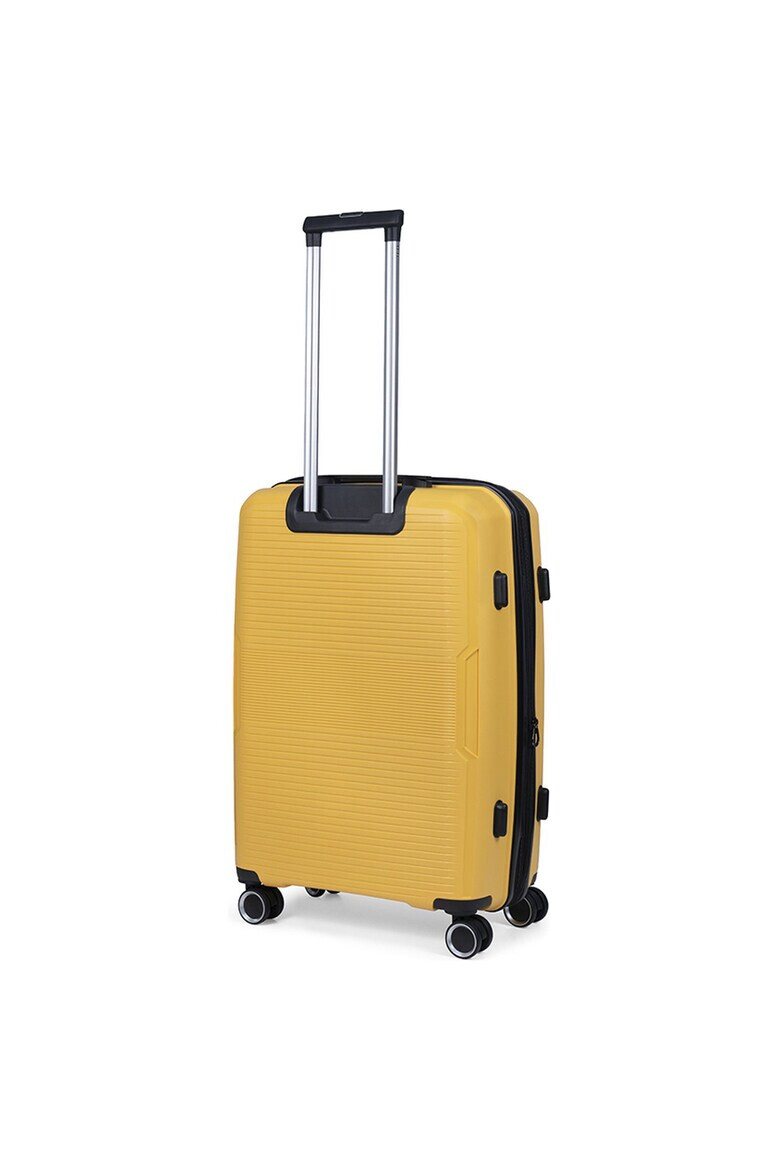 TravelZ Troler mediu extensibil Swinger polipropilena cifru TSA 4 roti duble 67 cm galben - Pled.ro