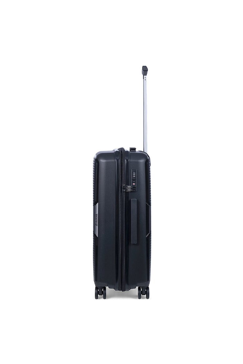 TravelZ Troler mediu extensibil Swinger polipropilena cifru TSA 4 roti duble 67 cm negru - Pled.ro