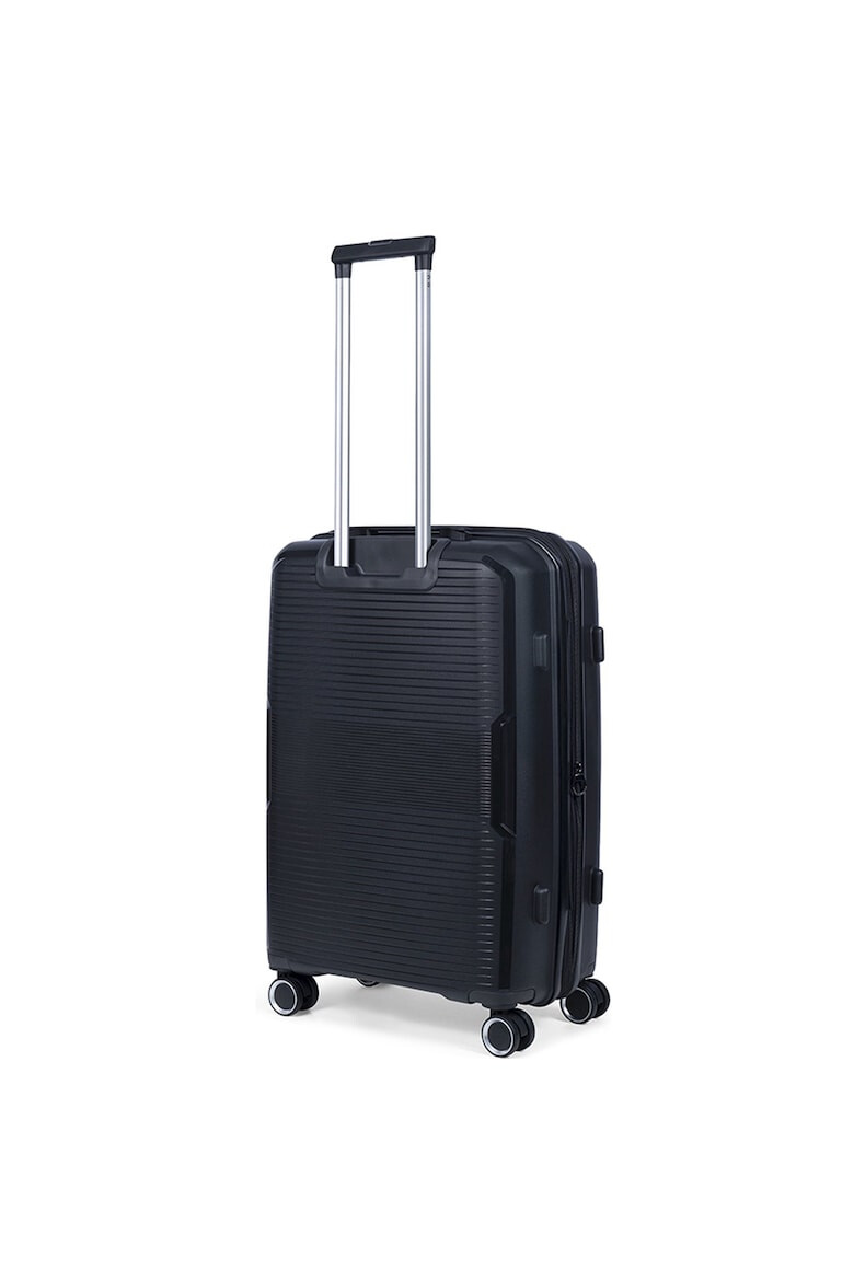 TravelZ Troler mediu extensibil Swinger polipropilena cifru TSA 4 roti duble 67 cm negru - Pled.ro