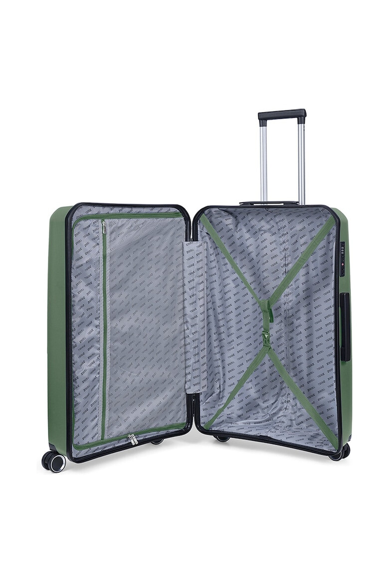 TravelZ Troler mediu extensibil Swinger polipropilena cifru TSA 4 roti duble 67 cm verde - Pled.ro