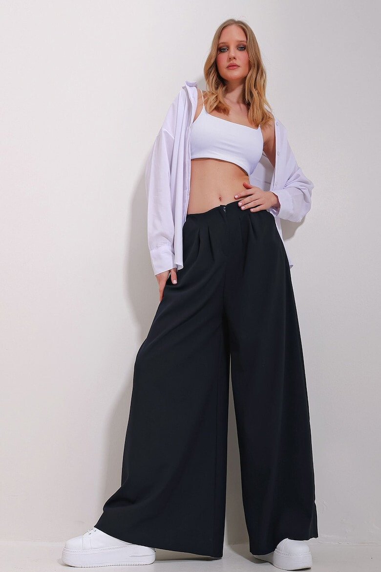 Trend Alaçatı Stili Pantaloni dama 780577871 Poliester - Pled.ro