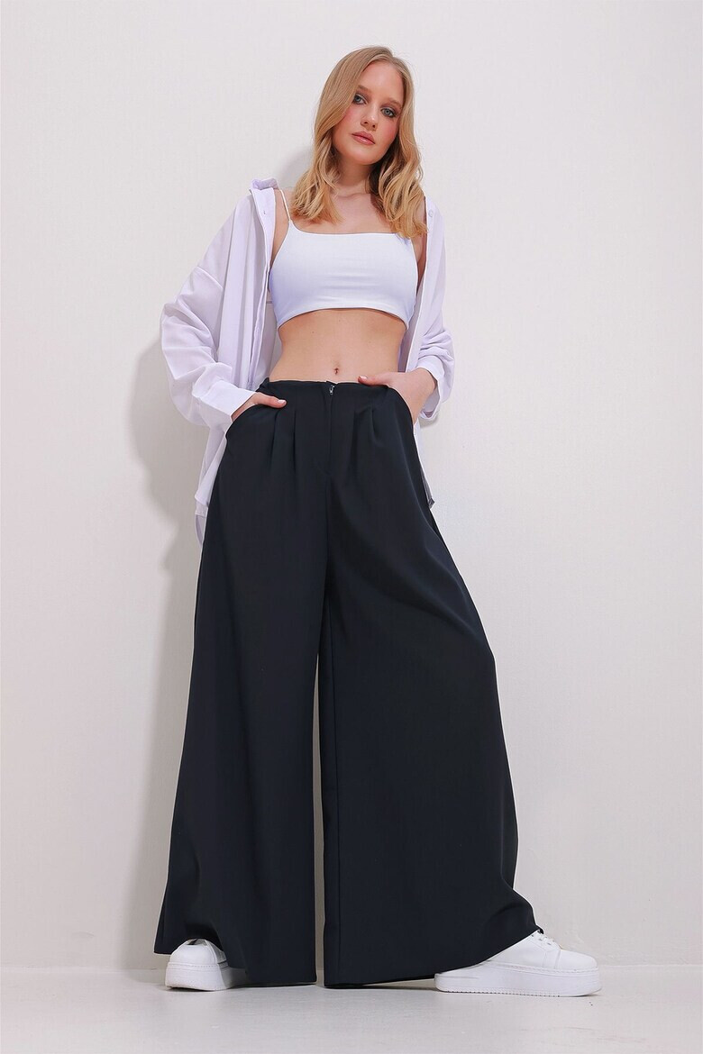 Trend Alaçatı Stili Pantaloni dama 780577871 Poliester - Pled.ro