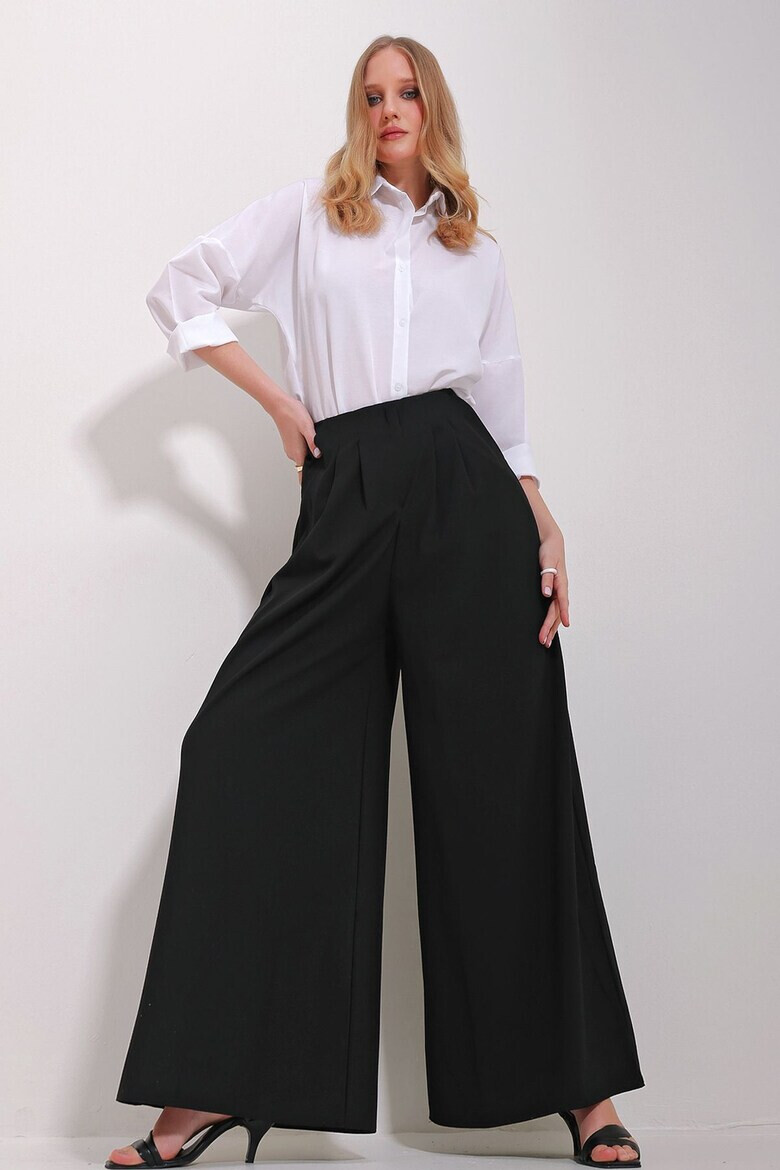 Trend Alaçatı Stili Pantaloni dama 780577871 Poliester - Pled.ro