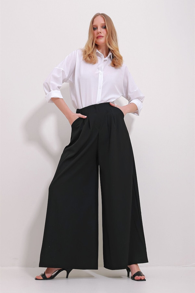 Trend Alaçatı Stili Pantaloni dama 780577871 Poliester - Pled.ro