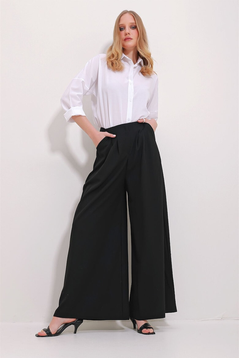 Trend Alaçatı Stili Pantaloni dama 780577871 Poliester - Pled.ro