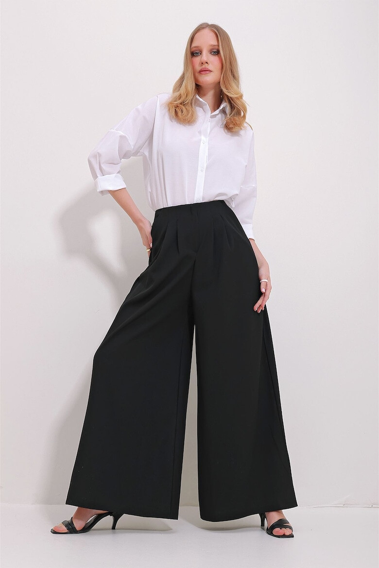 Trend Alaçatı Stili Pantaloni dama 780577871 Poliester - Pled.ro