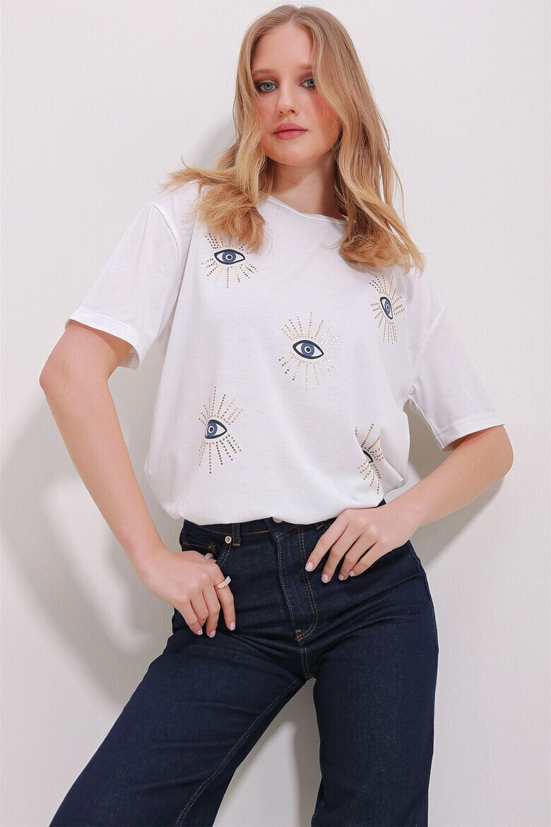 Trend Alaçatı Stili Tricou dama 781097871 Bumbac/Poliester - Pled.ro