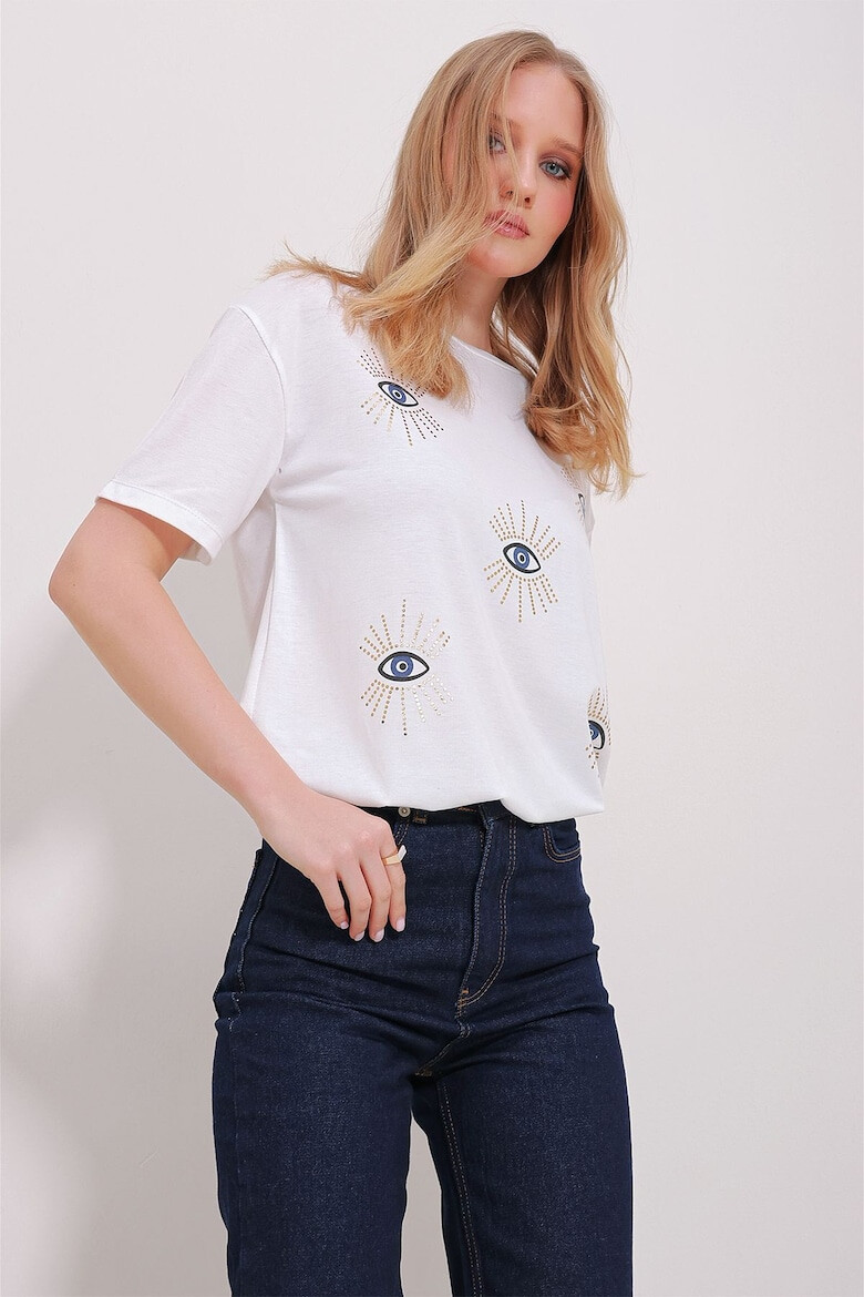 Trend Alaçatı Stili Tricou dama 781097871 Bumbac/Poliester - Pled.ro