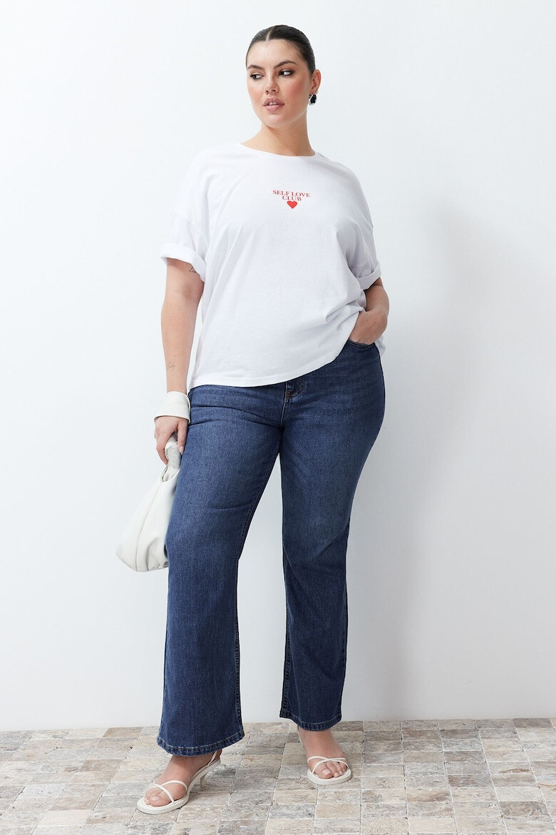 Trendyol Blugi evazati plus size cu talie inalta - Pled.ro