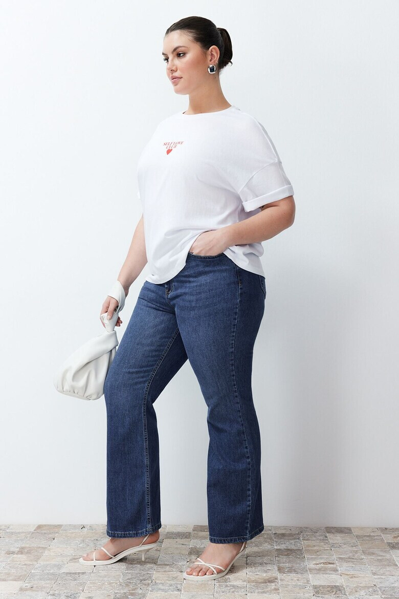 Trendyol Blugi evazati plus size cu talie inalta - Pled.ro