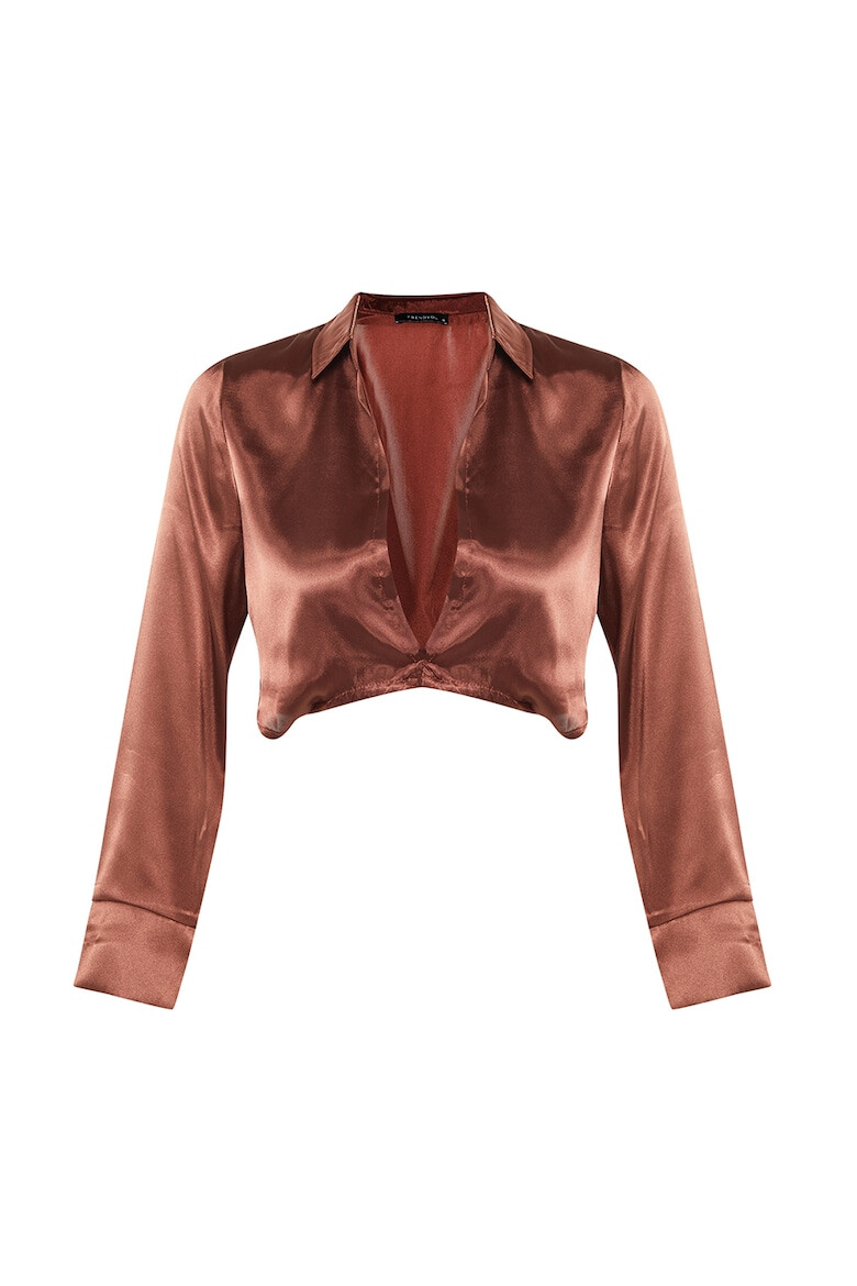 Trendyol Bluza crop de satin - Pled.ro