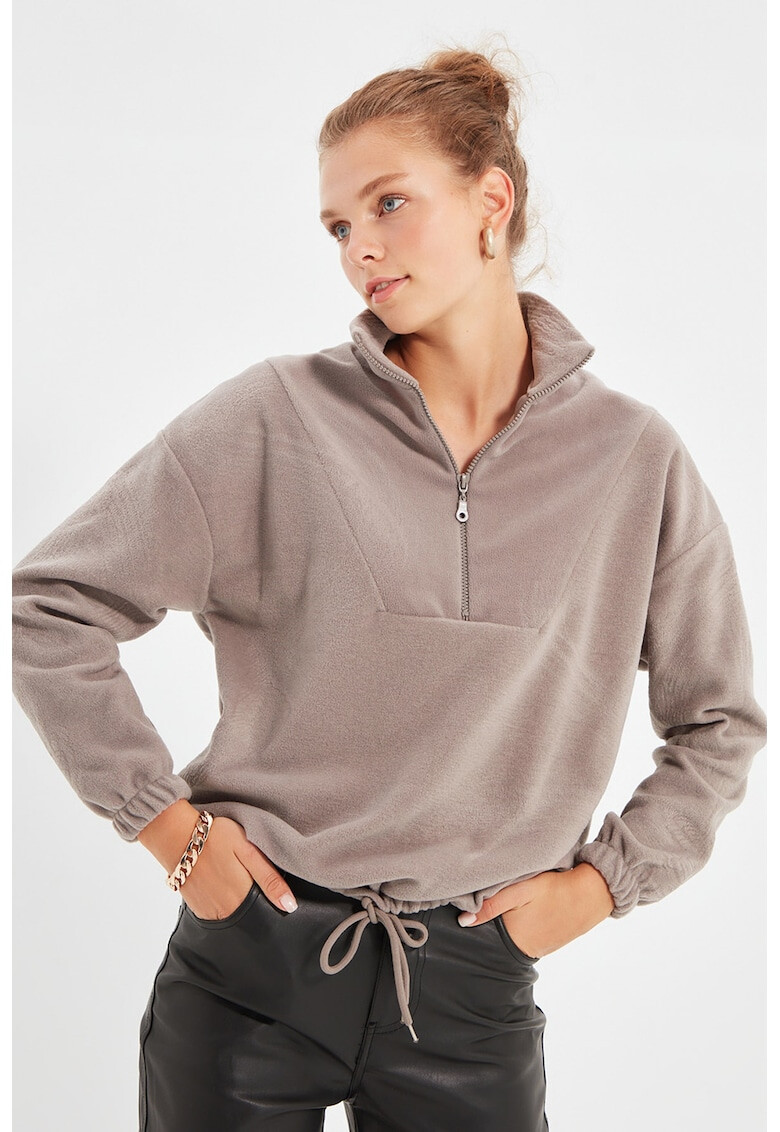 Trendyol Bluza de trening din fleece cu fermoar scurt - Pled.ro