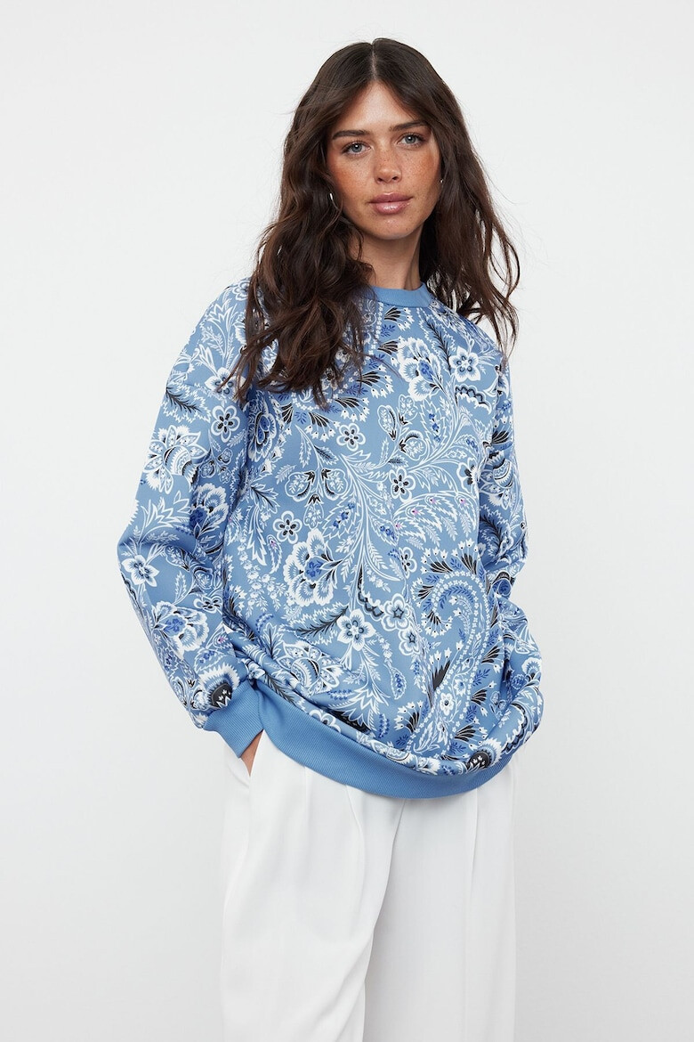 Trendyol Bluza de trneing relaxed fit cu imprimeu paisley - Pled.ro