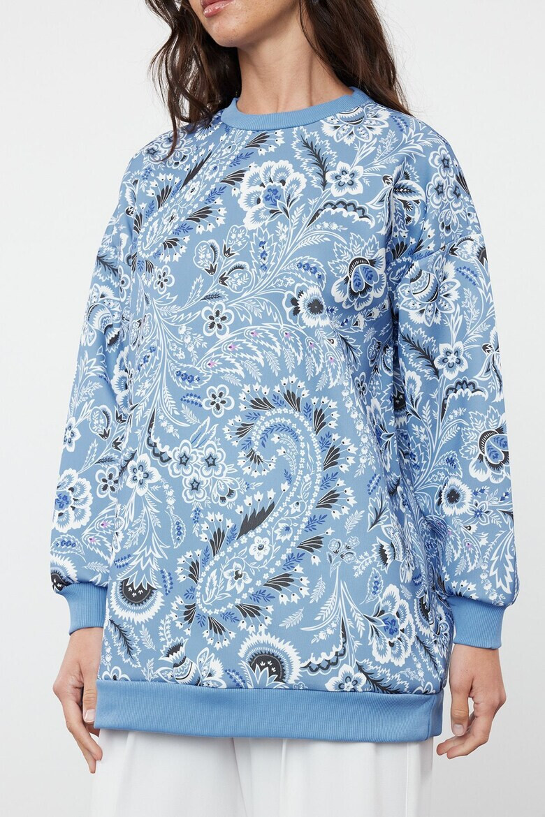 Trendyol Bluza de trneing relaxed fit cu imprimeu paisley - Pled.ro