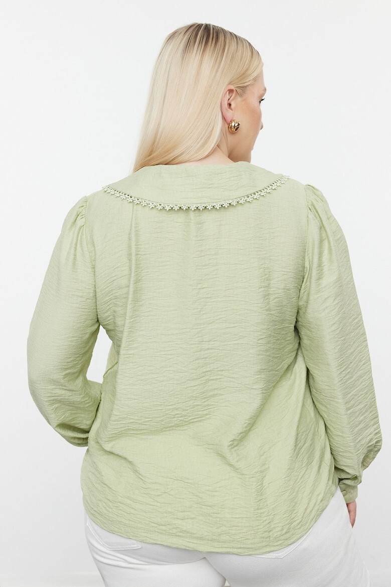 Trendyol Camasa cu guler Peter-Pan Plus Size - Pled.ro