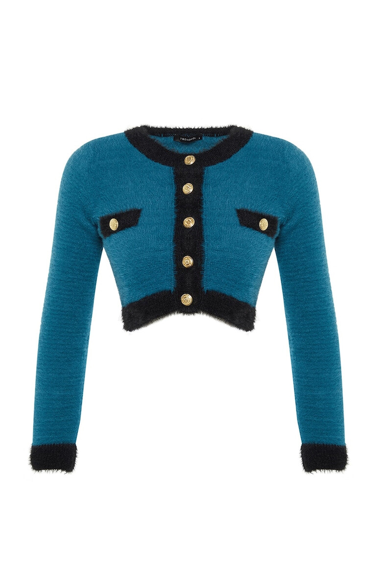 Trendyol Cardigan crop pufos - Pled.ro