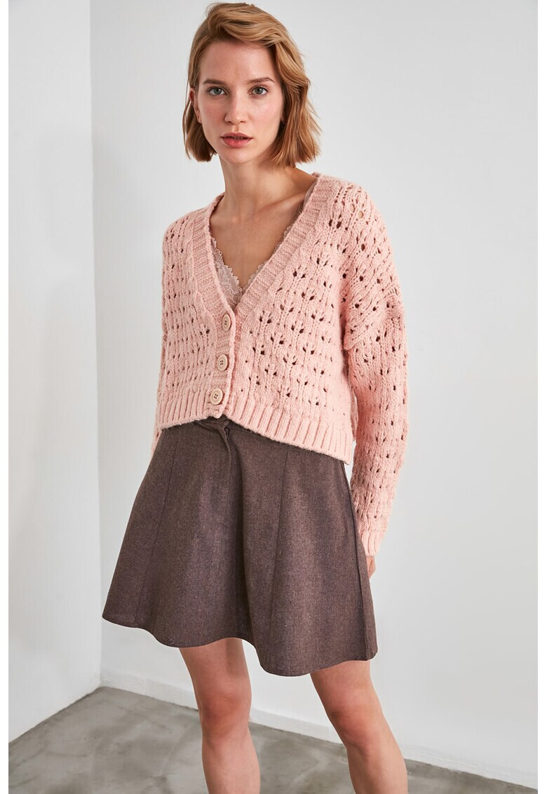 Trendyol Cardigan supradimensionat cu maneci cazute - Pled.ro