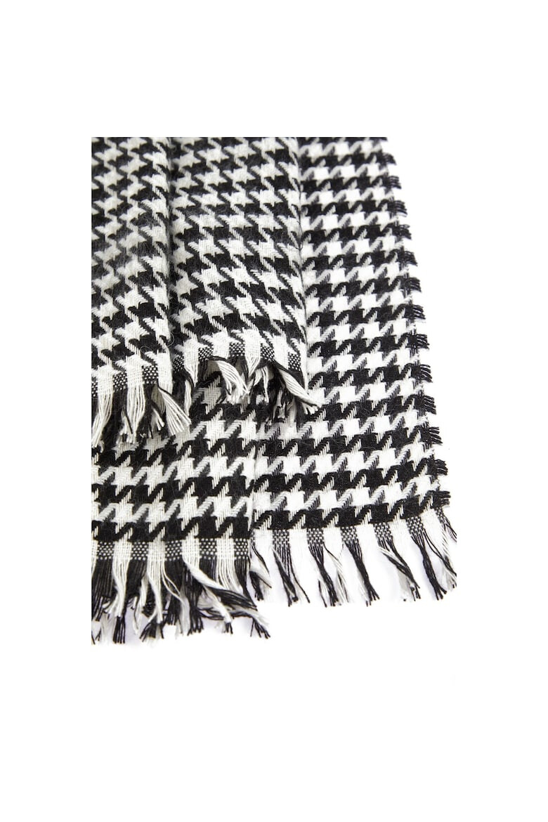 Trendyol Fular cu franjuri si model houndstooth - Pled.ro