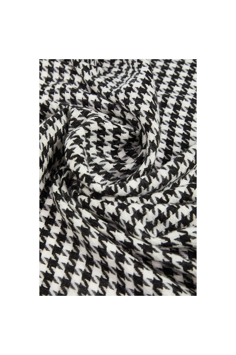 Trendyol Fular cu franjuri si model houndstooth - Pled.ro