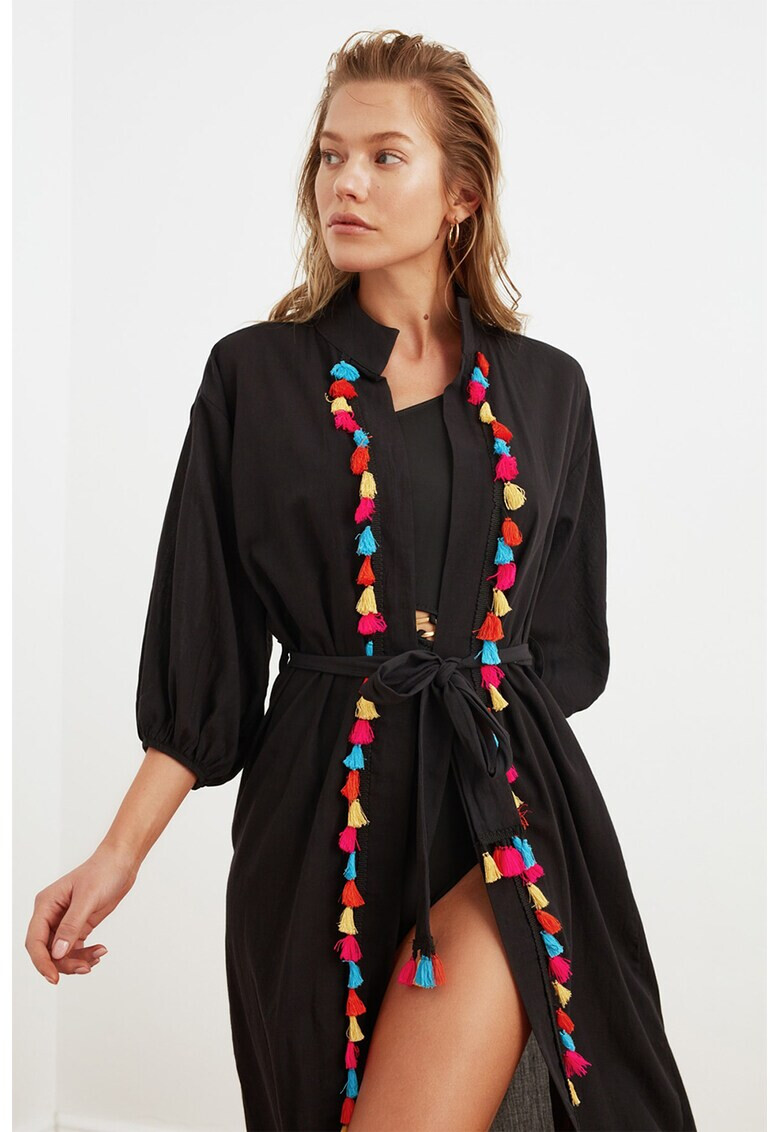 Trendyol Kimono de plaja cu canafi - Pled.ro