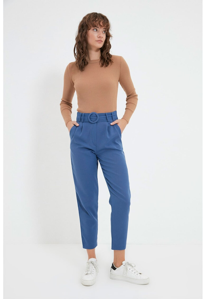 Trendyol Pantaloni crop cu talie inalta - Pled.ro