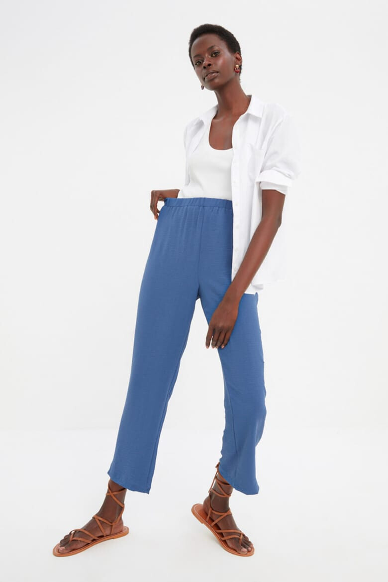 Trendyol Pantaloni crop cu talie inalta - Pled.ro