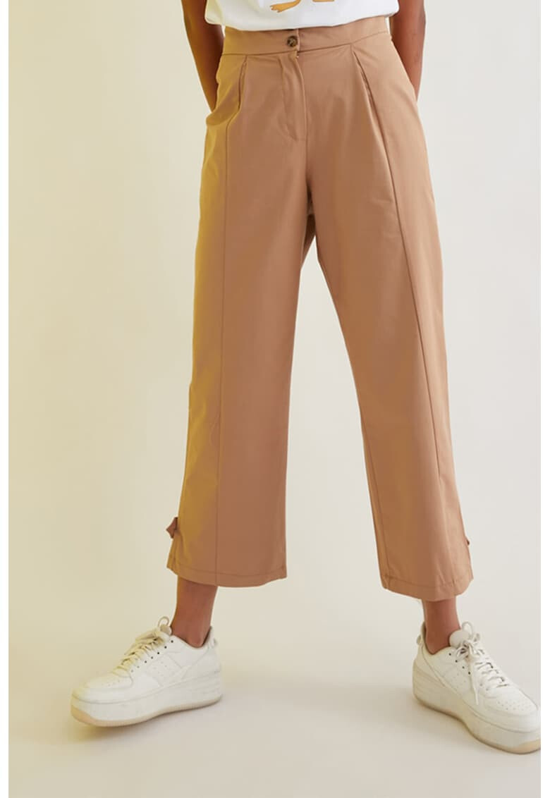 Trendyol Pantaloni crop de lyocell - Pled.ro