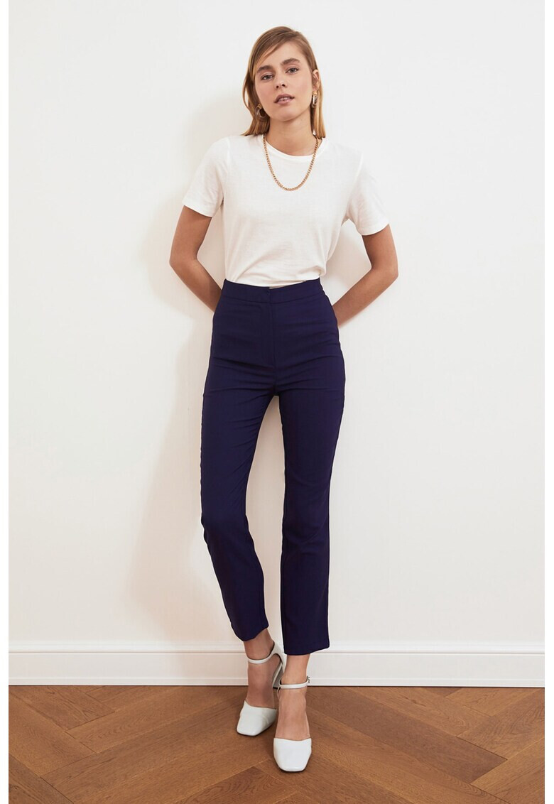 Trendyol Pantaloni crop slim-fit eleganti - Pled.ro