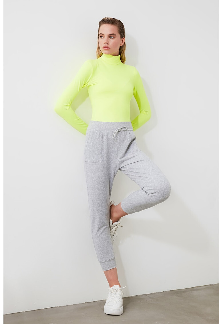 Trendyol Pantaloni sport crop cu talie inalta - Pled.ro